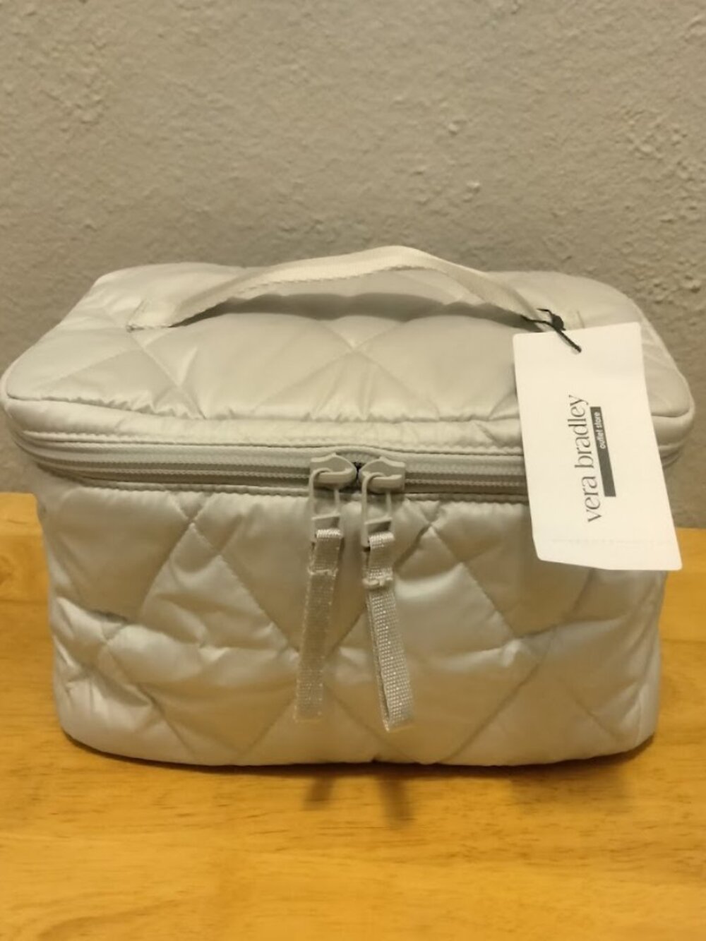 VERA BRADLEY Essential Large Cosmetic Case (Oyster Mushroom Gray)